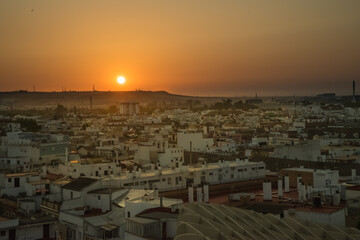 Obraz premium Seville summe sunset view, Andalucia, Spain