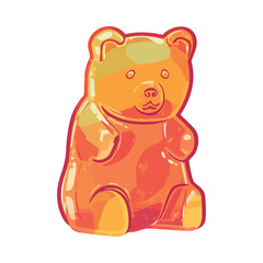 sweet gummy bear icon isolated