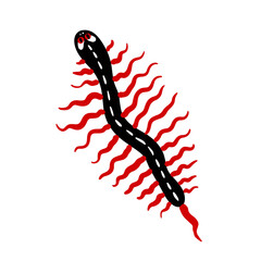 Cartoon insect monster black and red vector illustration