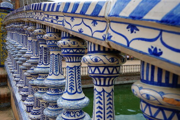 Bridge detail in Plaza de España, Sevilla, Andalucia, Spain - obrazy, fototapety, plakaty