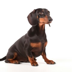 Dachshund dog isolated on white background. Generative AI
