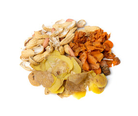 Eco Bio Garbage Mix, Organic Waste with Carrot Peel, Boiled Potato Skins, Peanut Husks, Compost Ingredient