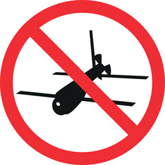 No drone fly zone. Security signs and symbols.