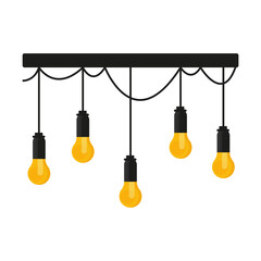 Hanging light bulbs vector icon.Vector graphics