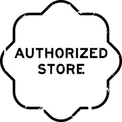Grunge black authorized store word rubber seal stamp on white background