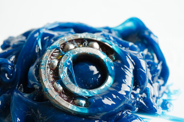 Grease and ball bearing, Blue premium quality synthetic lithium complex grease, high temperatures...