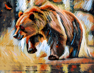 Bear way for catching fish
