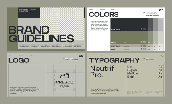 Brand identity guideline template to create visual identity of your company