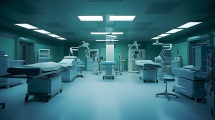 Fototapeta na wymiar surreal futuristic operating room