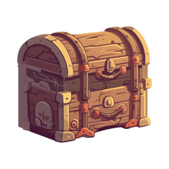 Antique treasure chest full of gold coins