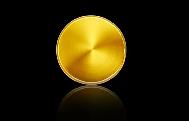 gold coins on a black background The concept of valuables has a price.