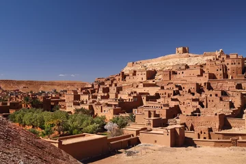 Fotobehang Ait Benhaddou, landmark of Morocco. Historic ksar town on a caravan route. UNESCO World Heritage Site. © Tupungato