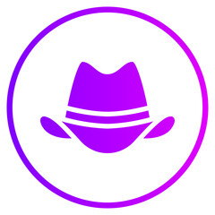 cowboy hat gradient icon