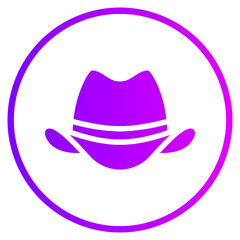 cowboy hat gradient icon