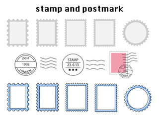 stamp and postmark - obrazy, fototapety, plakaty
