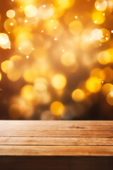 Golden Glittering Bokeh Background for Product Placement