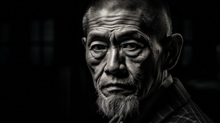 Portrait of a Yakuza member. Japanese mafia man concept. Generative AI.