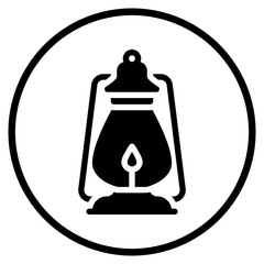 oil lamp glyph icon