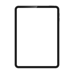Tablet mockup with blank screen. Tablet display template isolated on white or transparent background.