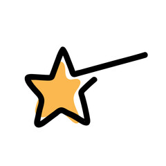 star doodle, cute hand drawn doodle vector element