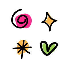 doodle, cute hand drawn doodle vector element