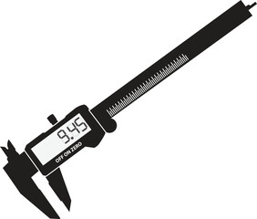 digital caliper icon. LCD electronic digital caliper micrometer gauge vernier. flat style.