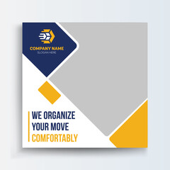 Moving service social media post and web banner design template real estate social media layouts template design bundle vector. 