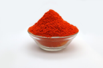 Indian Spice Red Chilli Powder ( Mirch Powder in Hindi) In Transperent Bowl