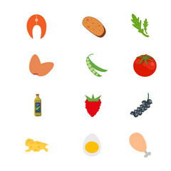 set of 12 food icons