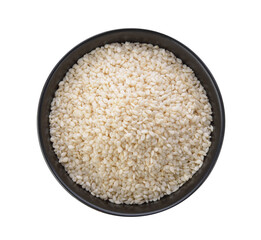 White sesame in a bowl on transparent png