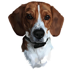 beagle on white