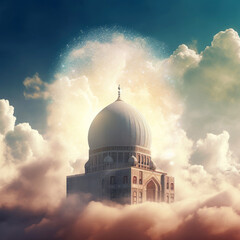 Happy Eid Al Adha - A mosque in the clouds