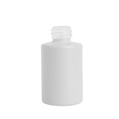White cosmetic jar without lid. On a white background.