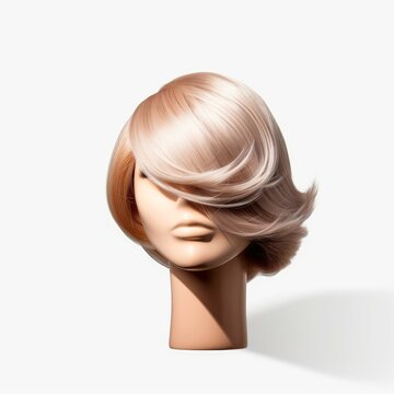 Curly Hair Wig Over The White Plastic Mannequin Head Isolated Over The  White Background Stock Photo, Picture and Royalty Free Image. Image  30098242.