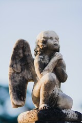 little angel statue made of stone