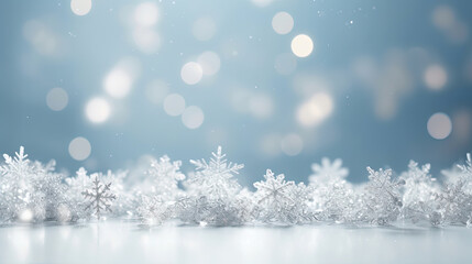 Snowflakes with white light blur background