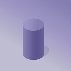 Violet cylinder with shadow, vector eps 10.