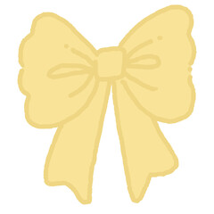 bow yellow color, pastel color cartoon style