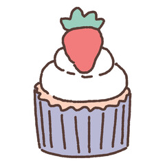 set of cupcakes and muffins hand drawn