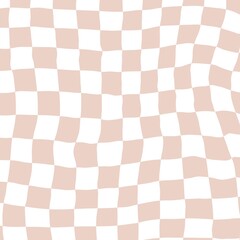 Checkered pattern background painting. Pastel colors. Minimal style.