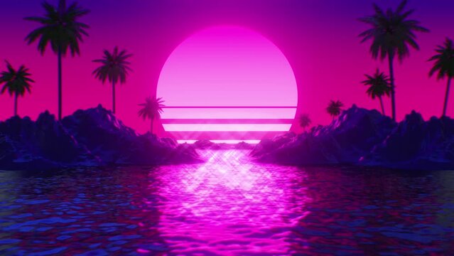 80s retro-futuristic background