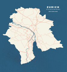 Zurich map vector poster flyer