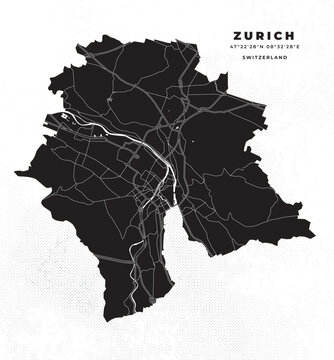 Zurich map vector poster flyer