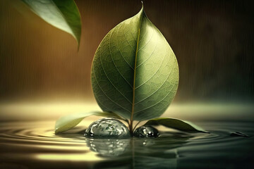 leaf with drops,green leaf with water drops,green leaf with drops