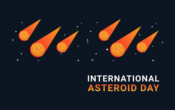 Illustration vector graphic of international asteroid day good for international asteroid day celebration. flat design. flyer design, greeting card.