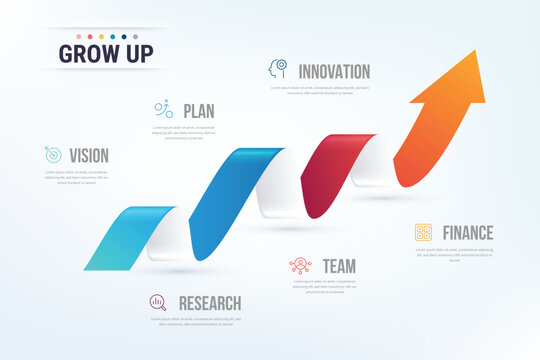 Grow up arrow infograpic. Business growth infographic.