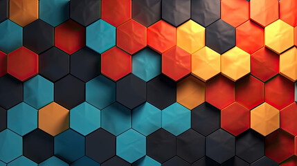 Abstract background with hexagons. Generative AI