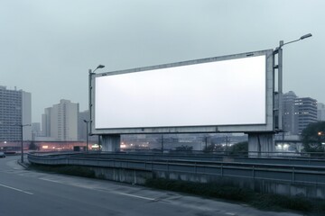 Obraz premium Empty white billboard in futuristic city Generative AI