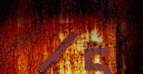 Rust on metal. Texture, background, pattern. When iron comes into contact with water and oxygen, it...