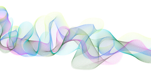 Abstract colorful glowing wave curved lines background.  Abstract frequency sound wave lines and technology curve lines background. Design used for banner, template, science, business and many more.
